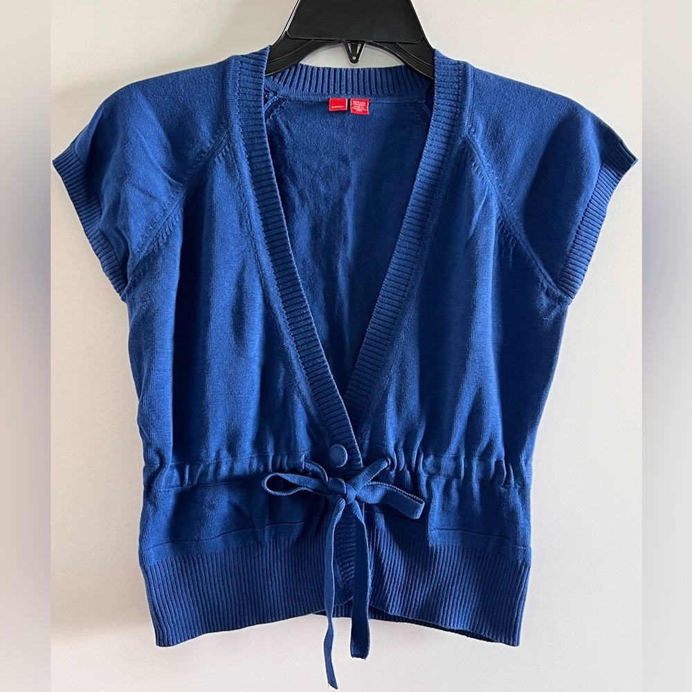 Brand Esprit sweater shrug cropped top cap sleeves size M color Royal